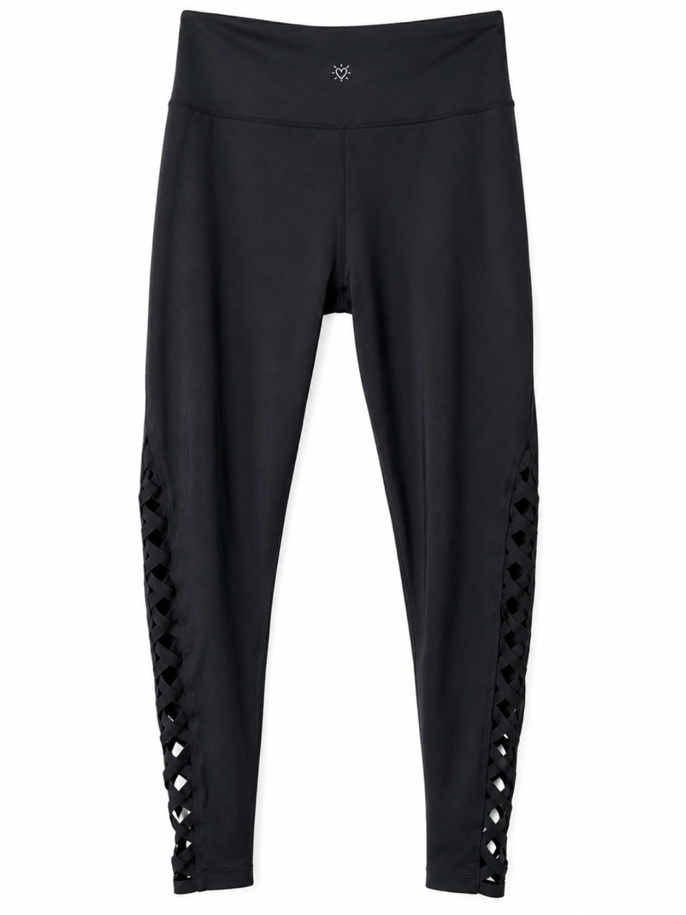 Betsey Johnson Performance Black Lattice Cutout Leggings Size M